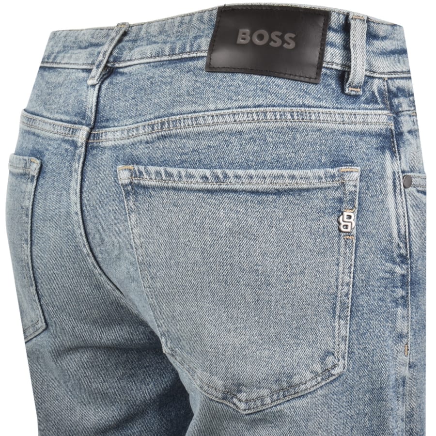 Image number 4 for BOSS Ogden Straight Fit Jeans Light Wash Blue