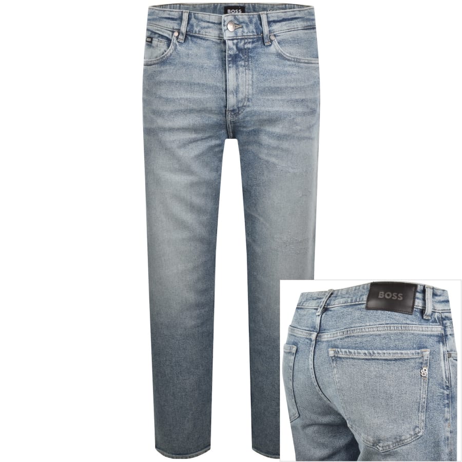 Image number 1 for BOSS Ogden Straight Fit Jeans Light Wash Blue