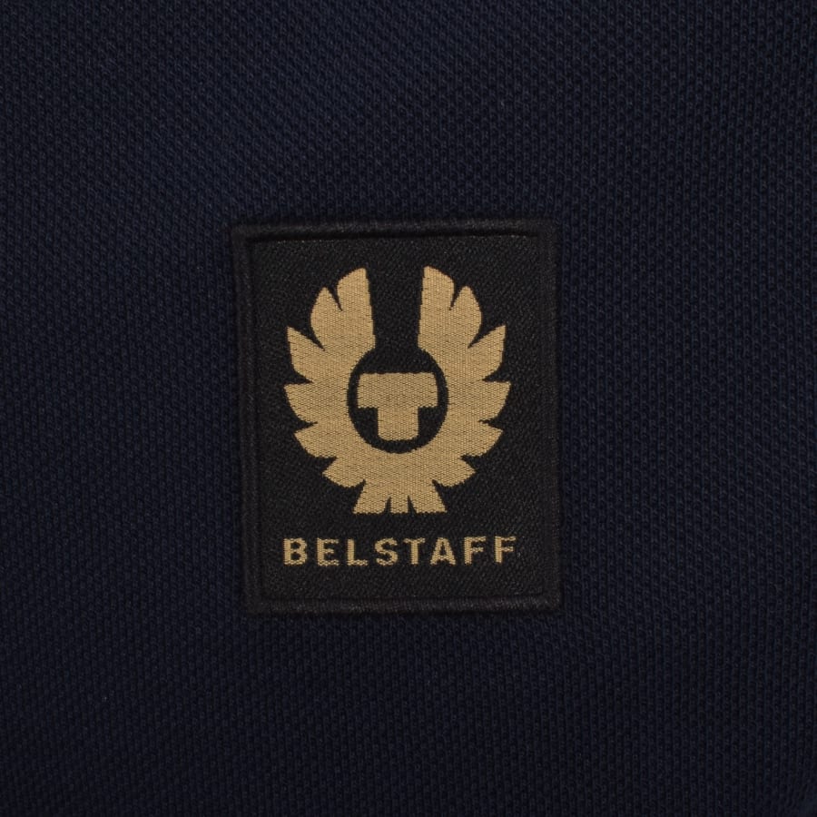 Image number 3 for Belstaff Tipped Polo T Shirt Dark Ink Navy