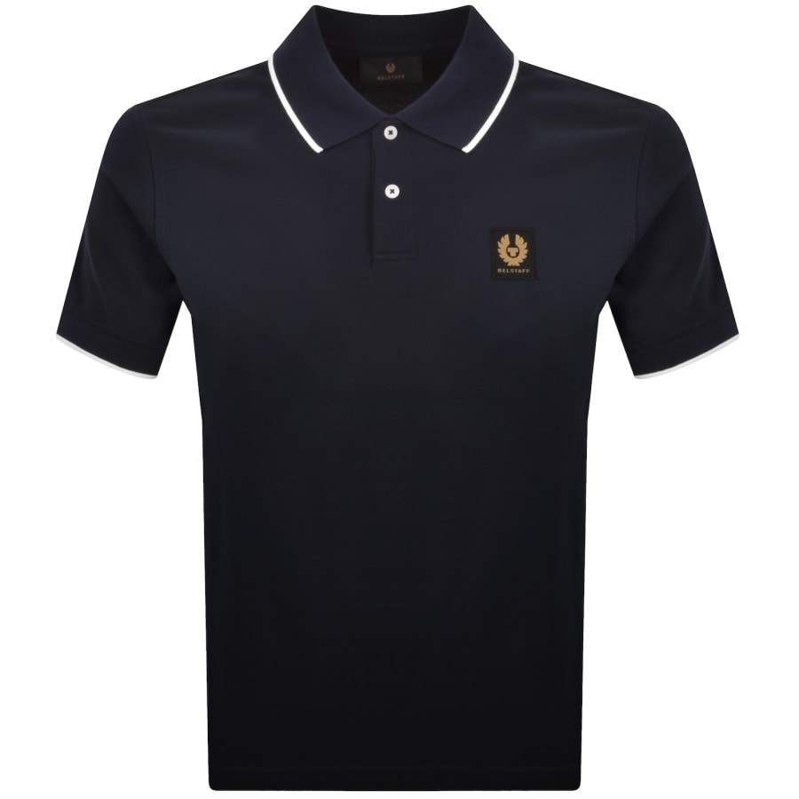 Image number 1 for Belstaff Tipped Polo T Shirt Dark Ink Navy