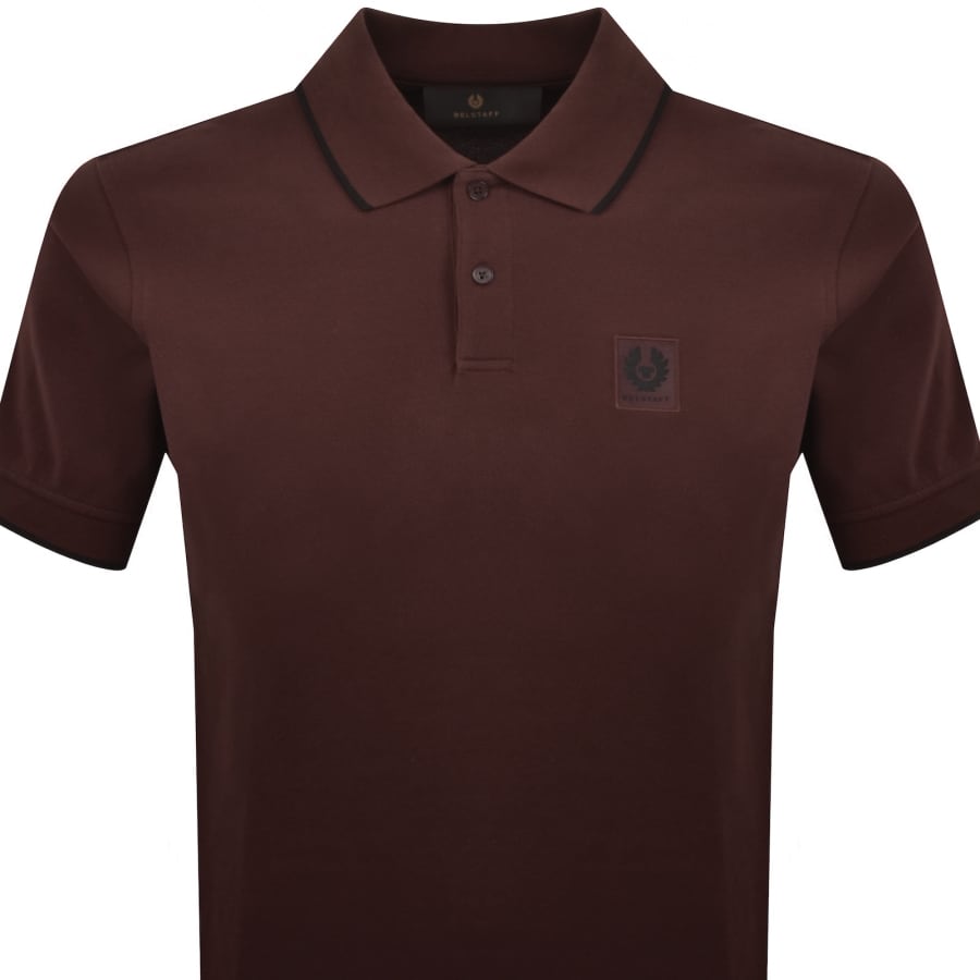 Image number 2 for Belstaff Tipped Polo T Shirt Burgundy