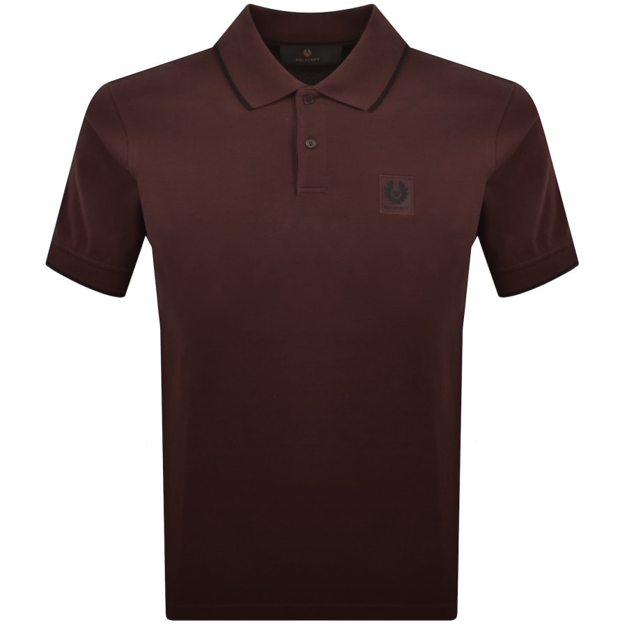 Image number 1 for Belstaff Tipped Polo T Shirt Burgundy
