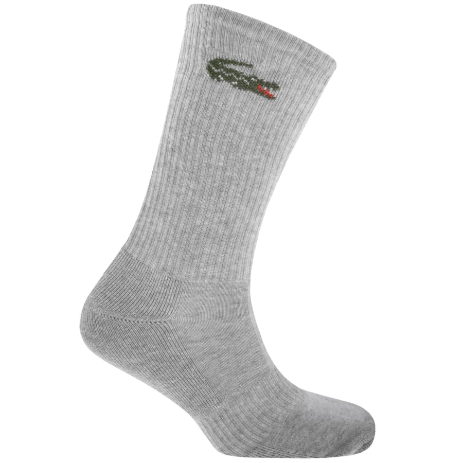 Image number 2 for Lacoste 6 Pack Ribbed Crew Socks
