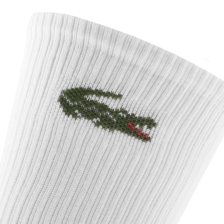 Image number 3 for Lacoste 6 Pack Sport Crew Socks White