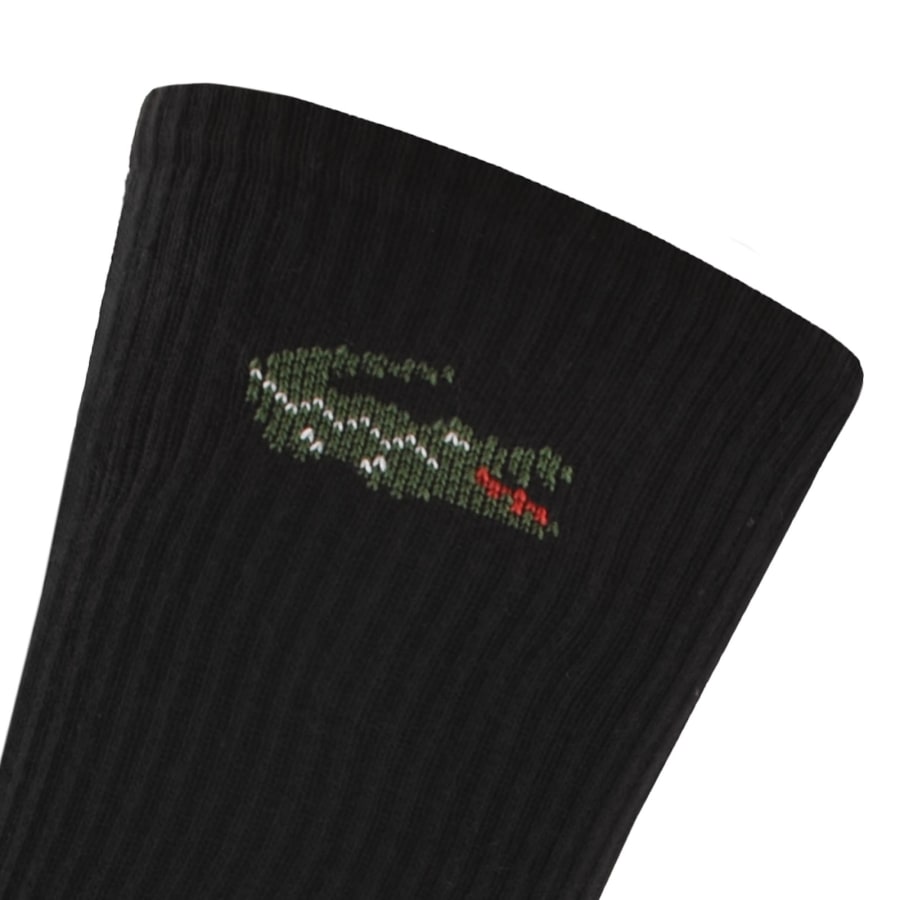 Image number 3 for Lacoste 6 Pack Sport Crew Socks Black