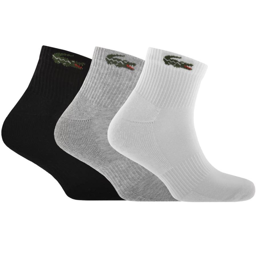Image number 1 for Lacoste 3 Pack Ankle Socks