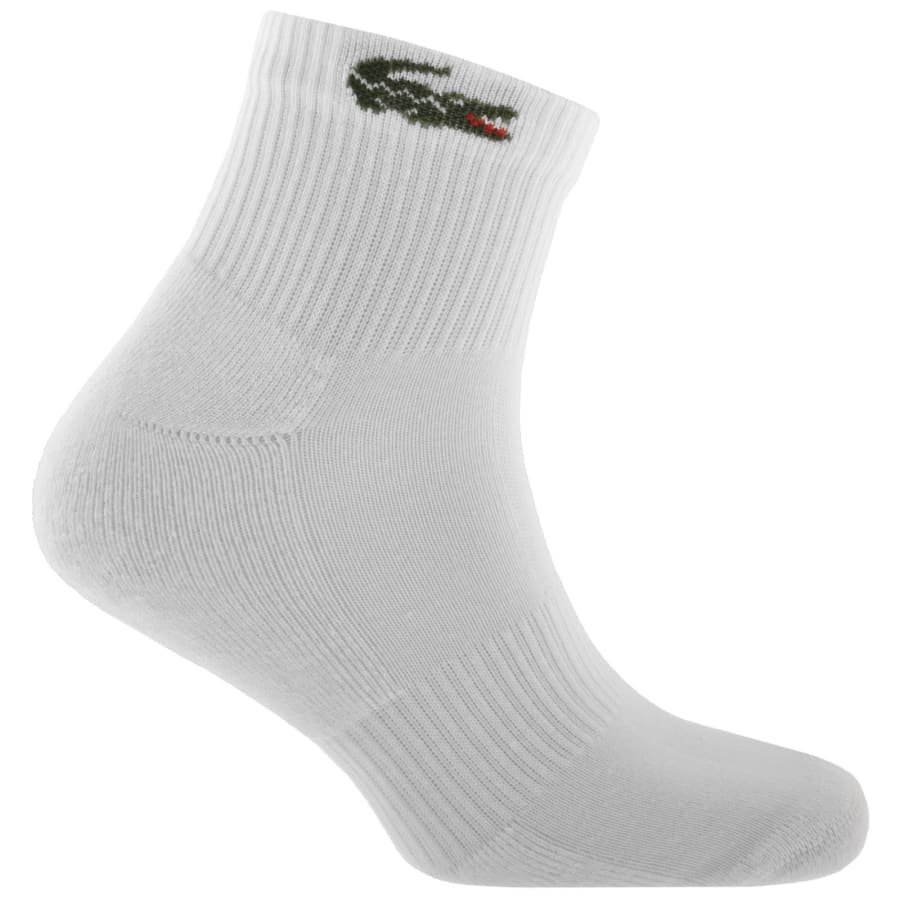 Image number 2 for Lacoste 3 Pack Ankle Socks White