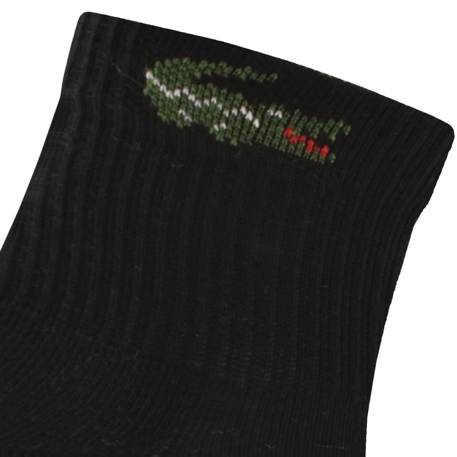 Image number 3 for Lacoste 6 Pack Ankle Socks Black