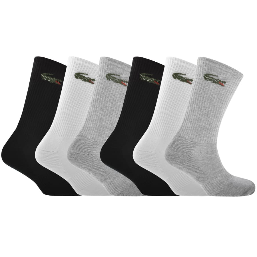 Image number 1 for Lacoste 6 Pack Sport Crew Socks