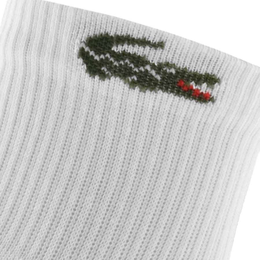 Image number 3 for Lacoste 6 Pack Ankle Socks White