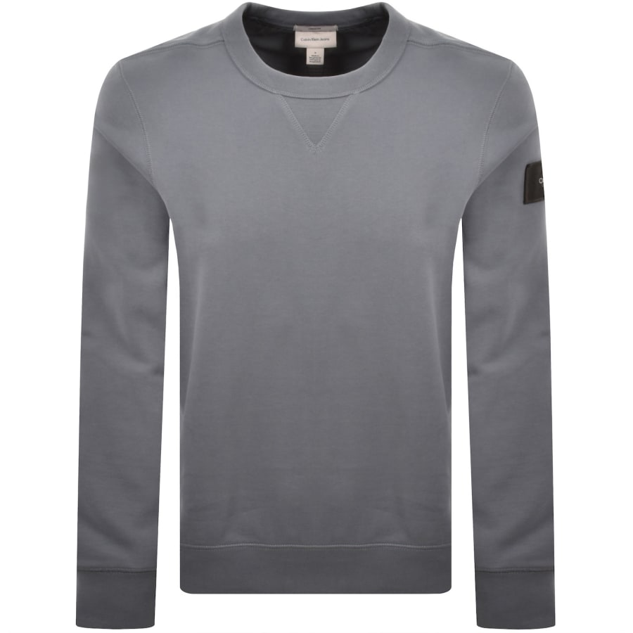Image number 2 for Calvin Klein Jeans Terry Badge Sweatshirt Grey