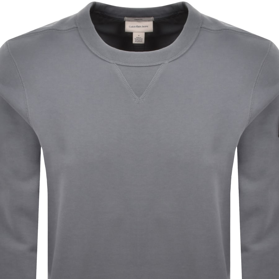 Image number 3 for Calvin Klein Jeans Terry Badge Sweatshirt Grey