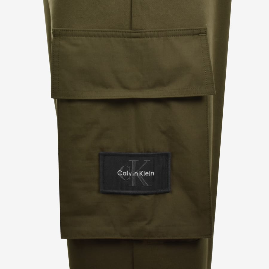 Image number 5 for Calvin Klein Jeans Terry Badge Joggers Green