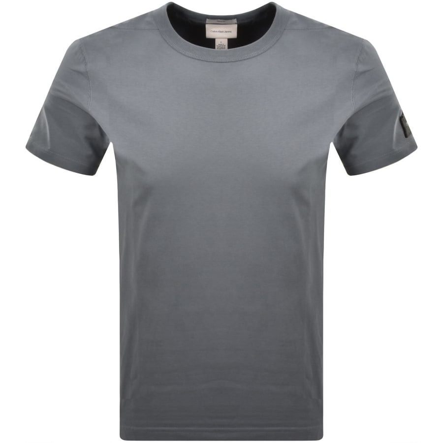 Image number 2 for Calvin Klein Jeans Sueded Badge T Shirt Blue