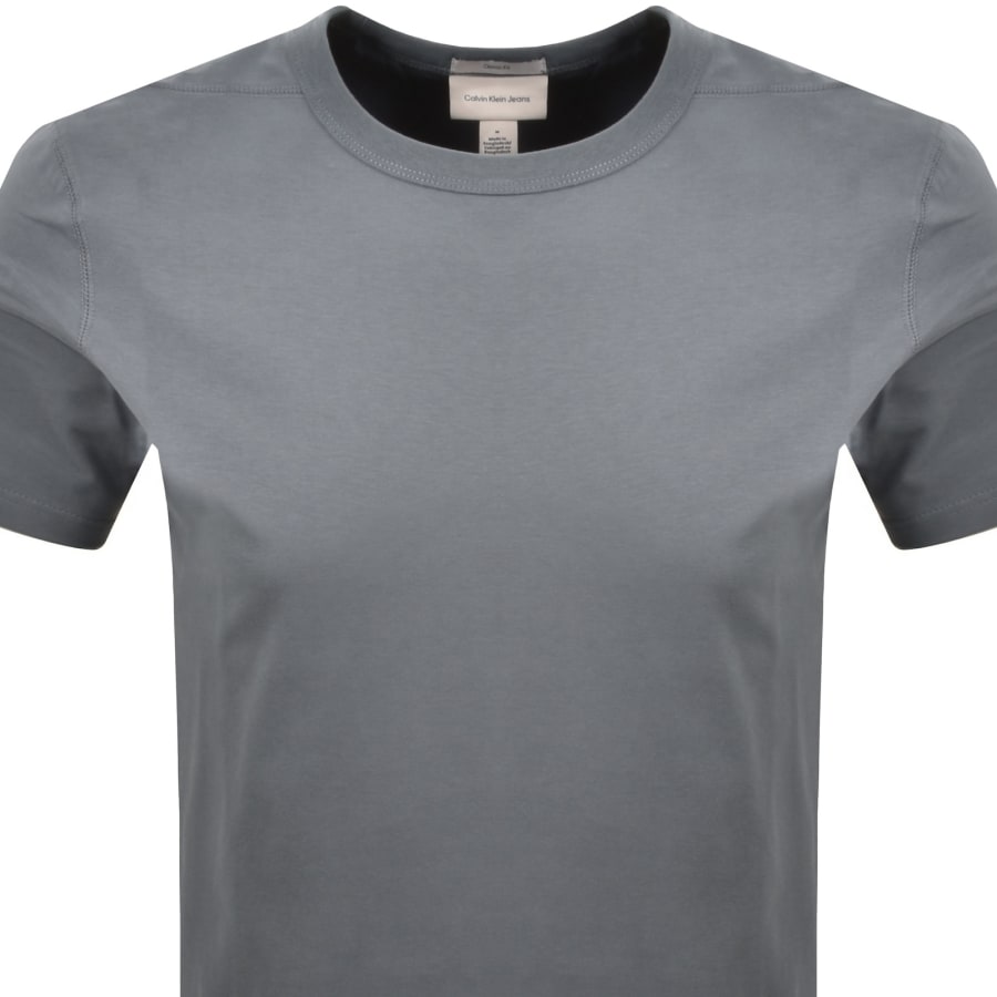 Image number 3 for Calvin Klein Jeans Sueded Badge T Shirt Blue