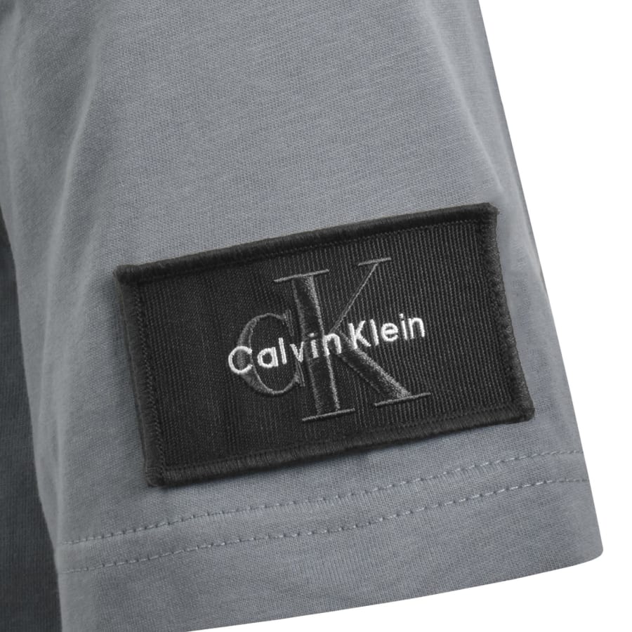 Image number 4 for Calvin Klein Jeans Sueded Badge T Shirt Blue