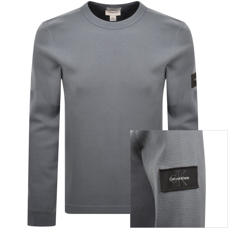 Image number 1 for Calvin Klein Jeans Long Sleeve T Shirt Blue