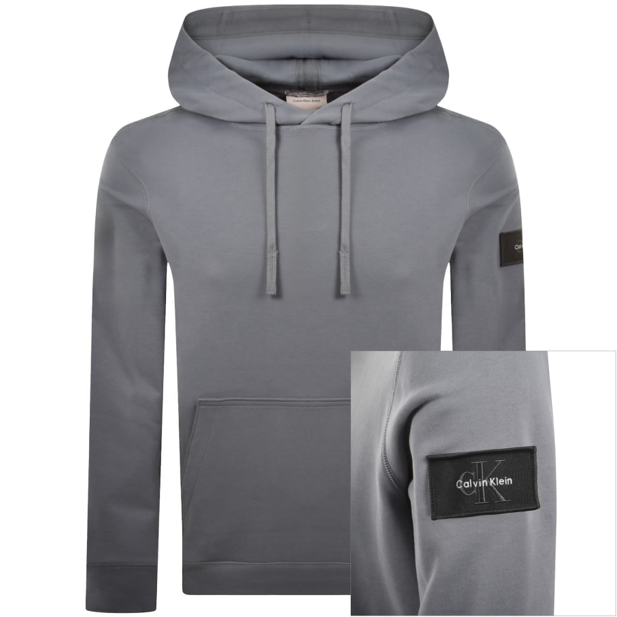 Image number 1 for Calvin Klein Jeans Badge Hoodie Blue