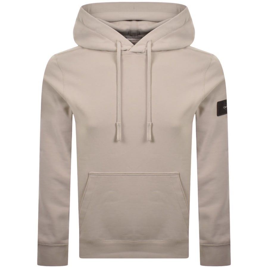 Image number 2 for Calvin Klein Jeans Badge Hoodie Grey