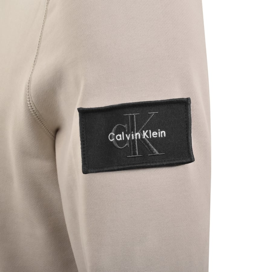 Image number 4 for Calvin Klein Jeans Badge Hoodie Grey