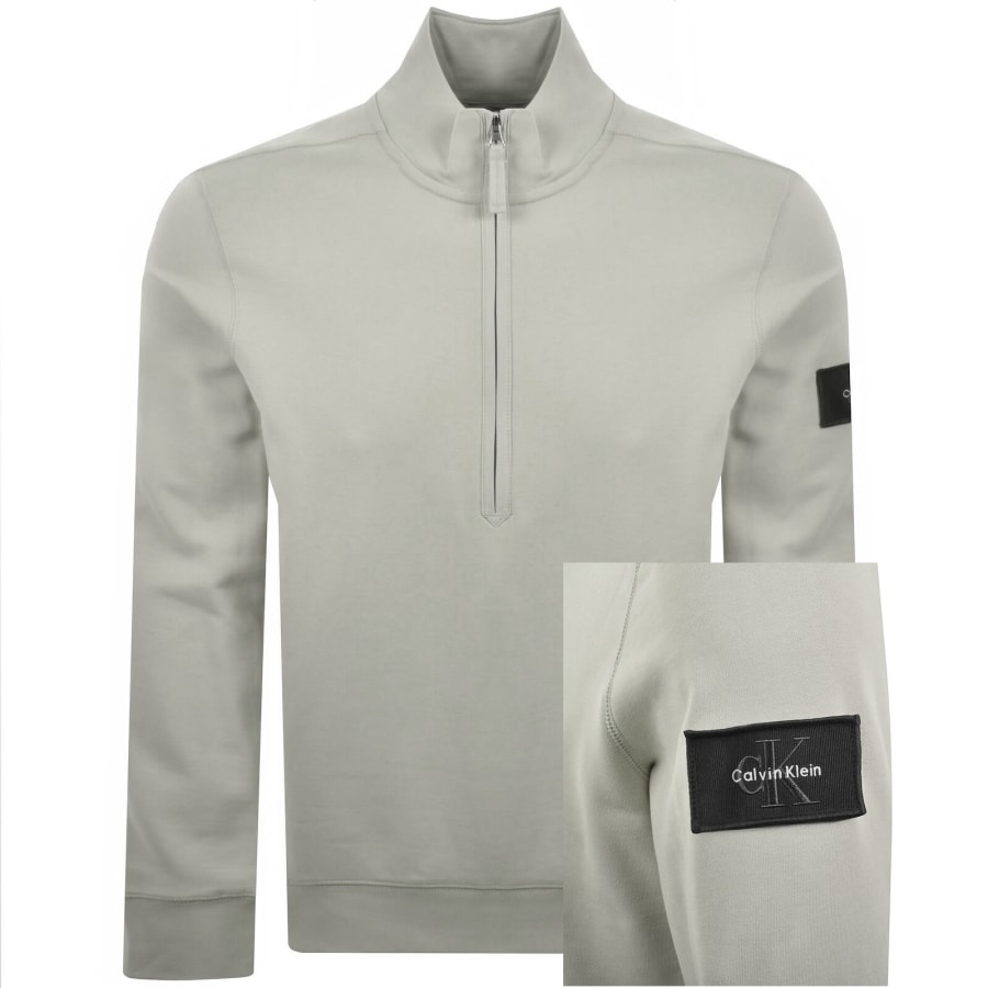Image number 1 for Calvin Klein Jeans Badge Sweatshirt Grey