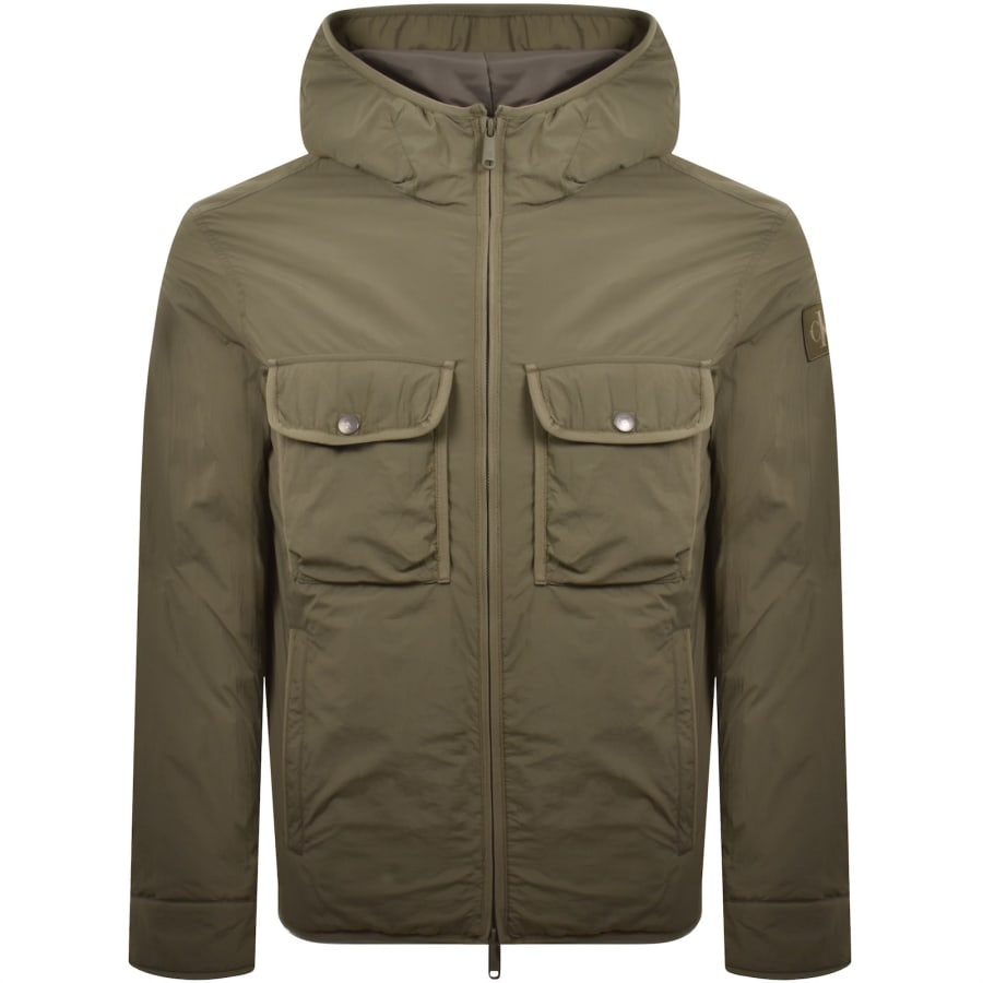 Image number 2 for Calvin Klein Jeans Crinkle Puffer Jacket Green