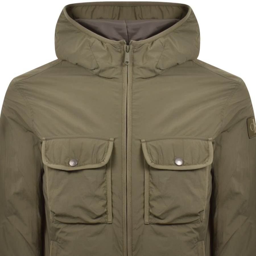 Image number 3 for Calvin Klein Jeans Crinkle Puffer Jacket Green