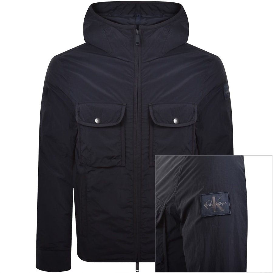 Image number 1 for Calvin Klein Jeans Crinkle Puffer Jacket Navy