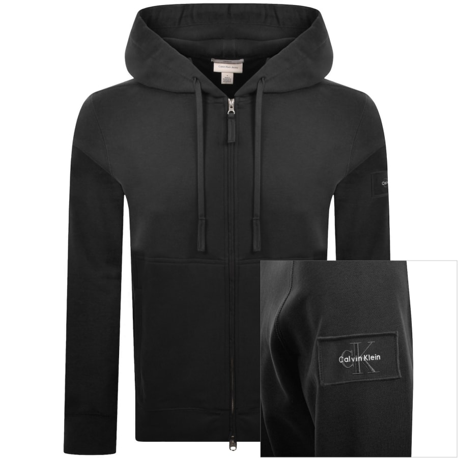 Image number 1 for Calvin Klein Jeans Badge Hoodie Black