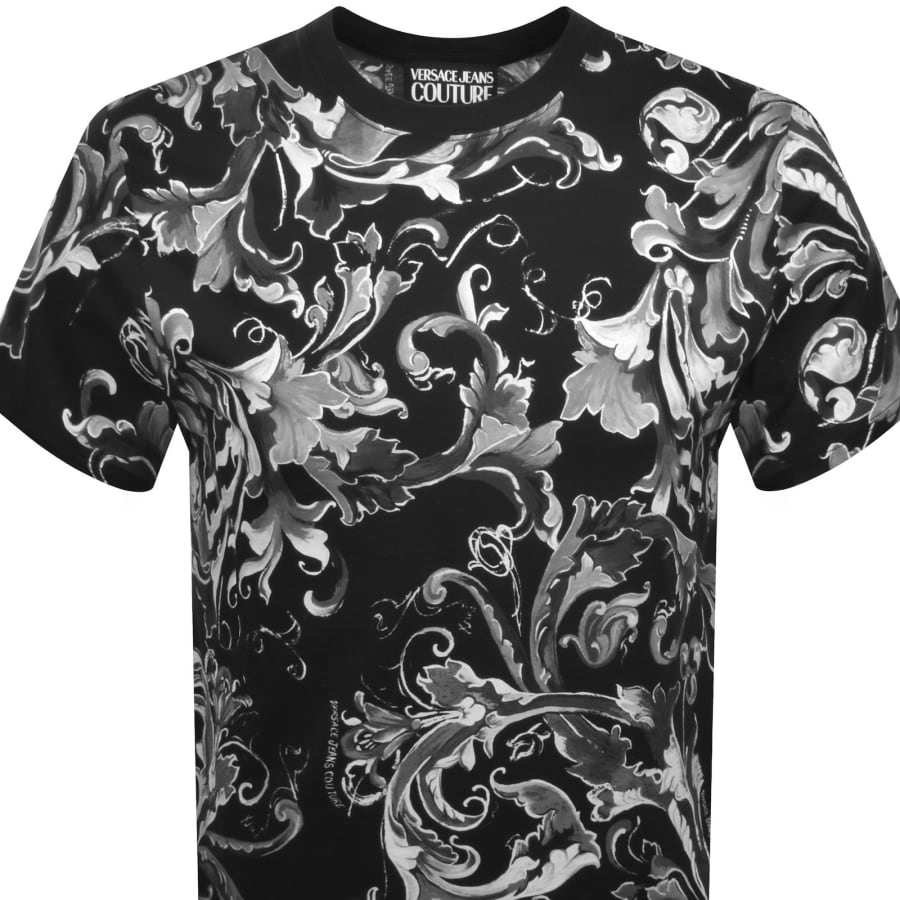 Image number 2 for Versace Jeans Couture All Over Print T Shirt Black
