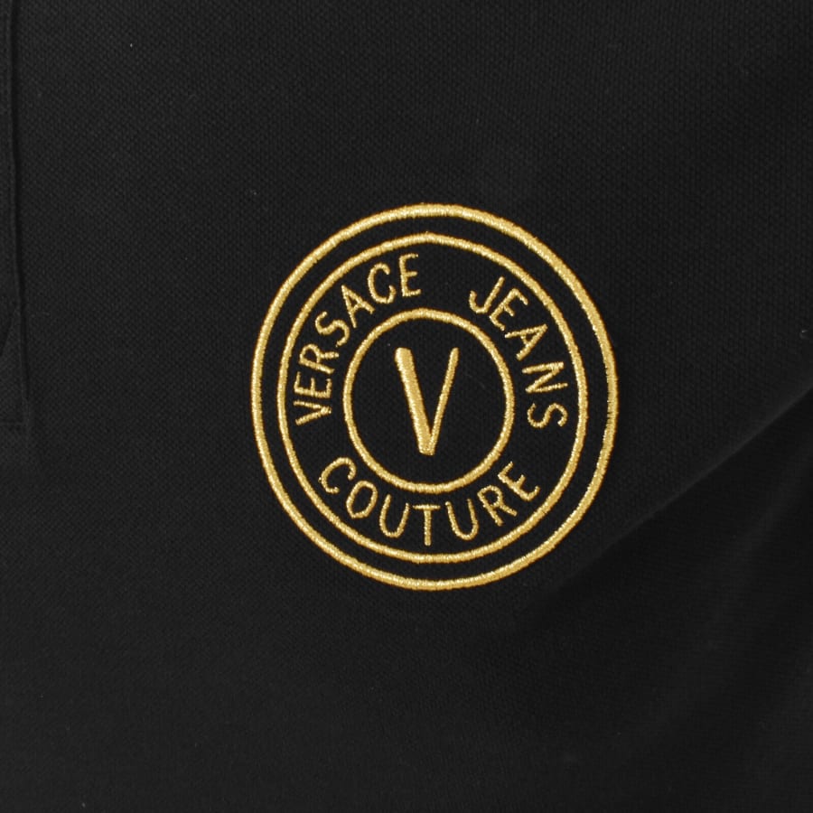 Image number 3 for Versace Jeans Couture V Emblem Polo T Shirt Black