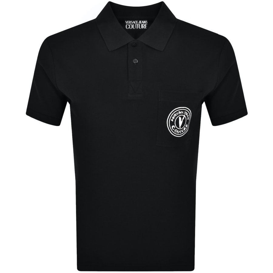 Image number 1 for Versace Jeans Couture V Emblem Polo Black