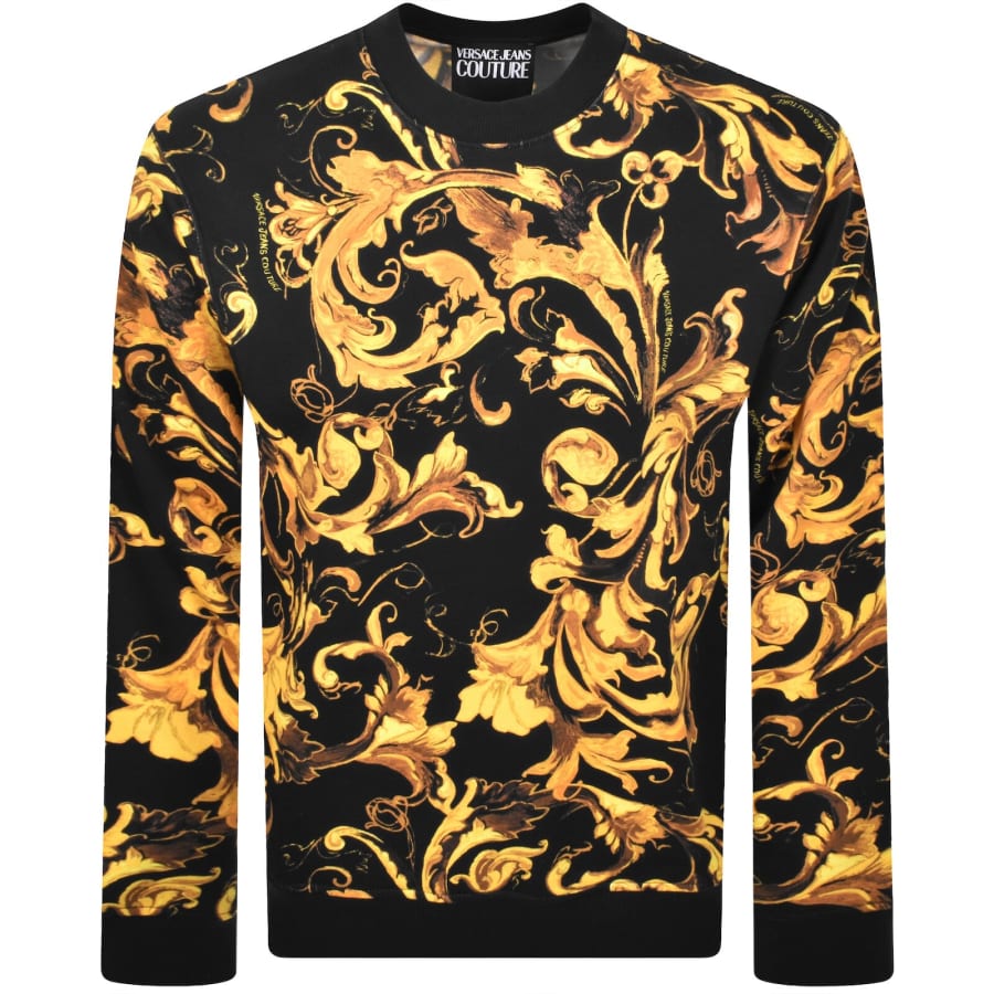 Image number 1 for Versace Jeans Couture Print Sweatshirt Black