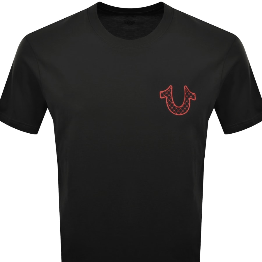 Image number 3 for True Religion Filled Script Buddha T Shirt Black