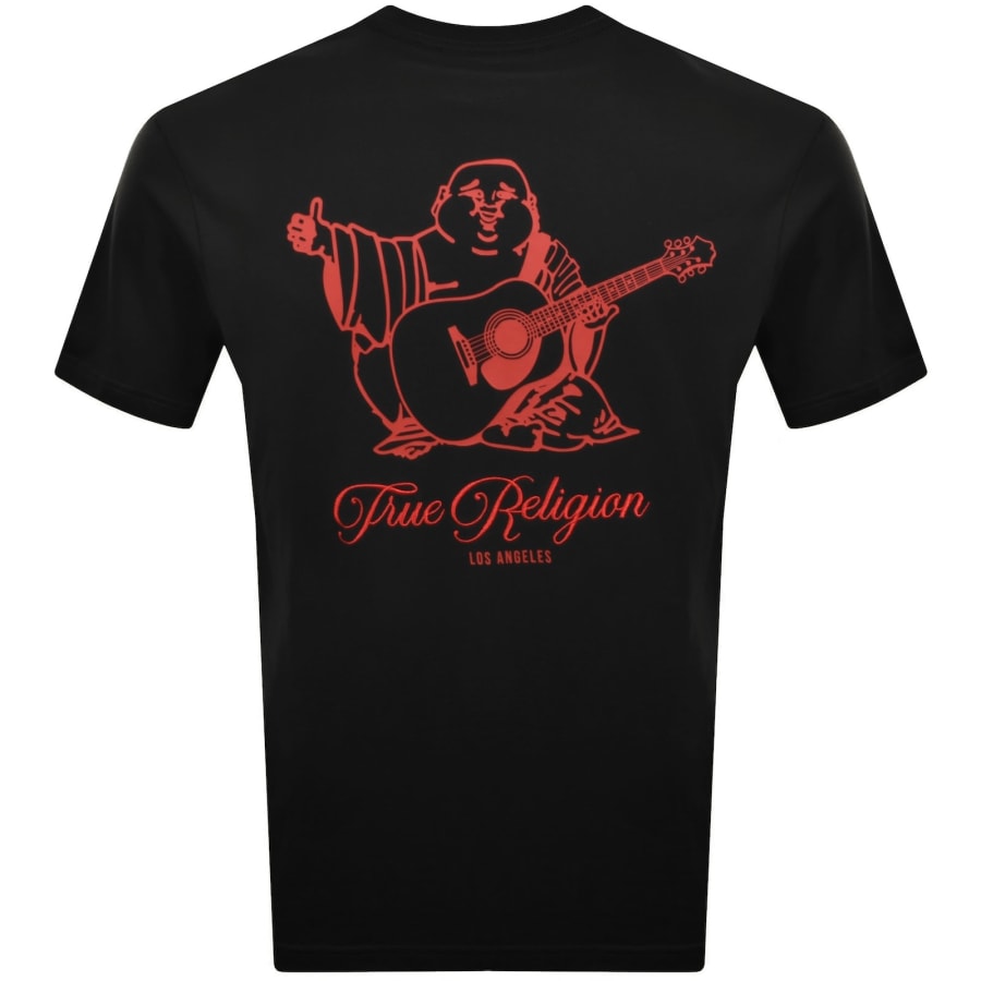 Image number 4 for True Religion Filled Script Buddha T Shirt Black