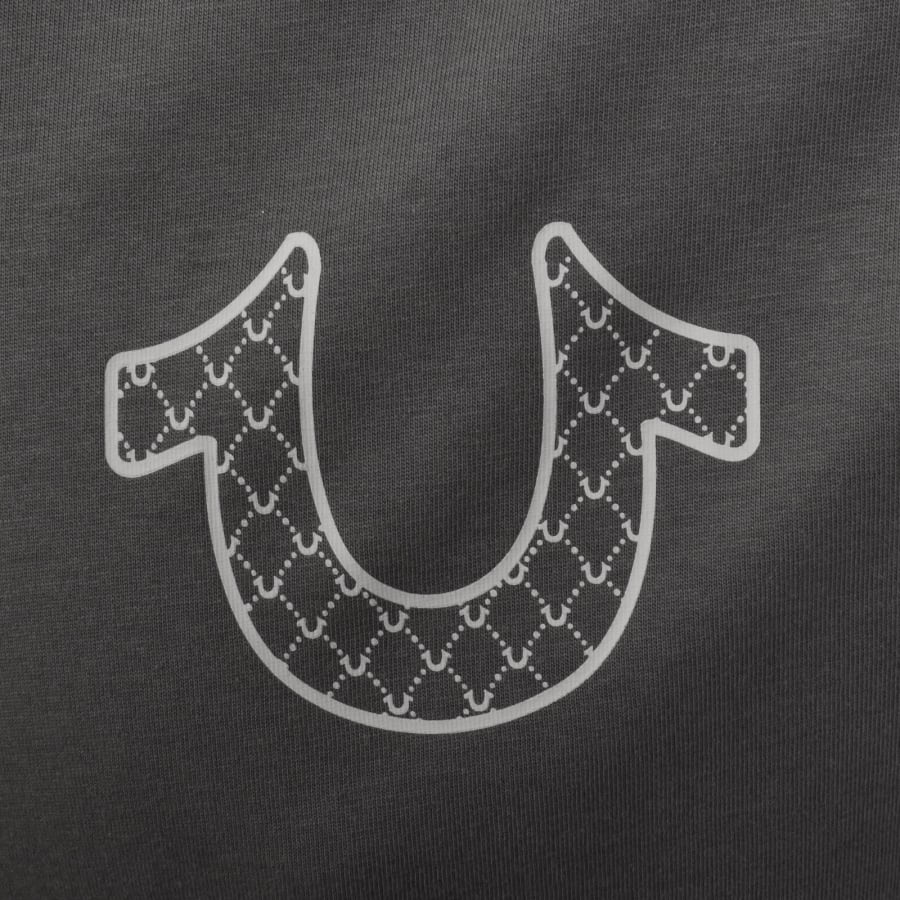 Image number 4 for True Religion Filled Script Buddha T Shirt Grey