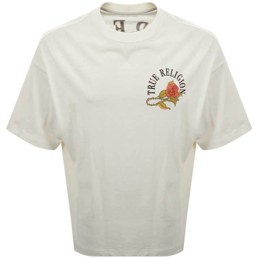 Image number 2 for True Religion Floral Snake Oversized T Shirt Cream