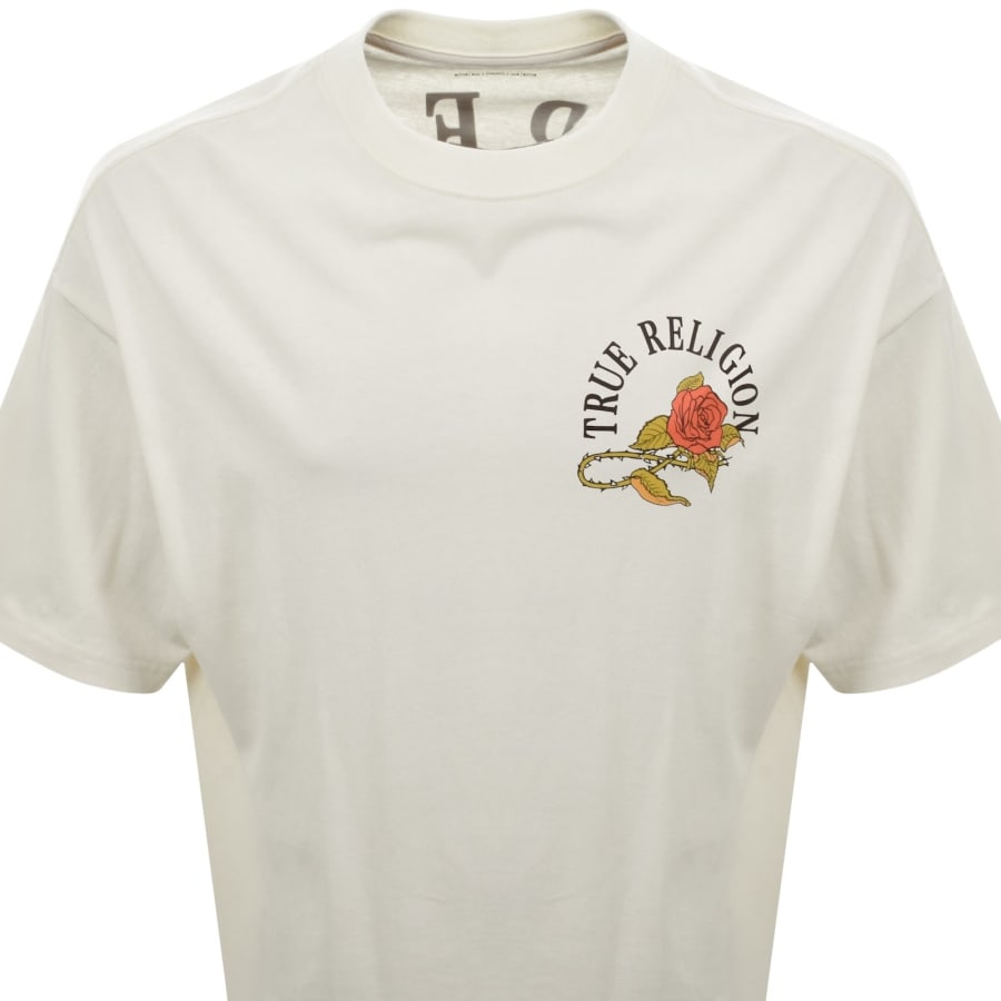 Image number 3 for True Religion Floral Snake Oversized T Shirt Cream