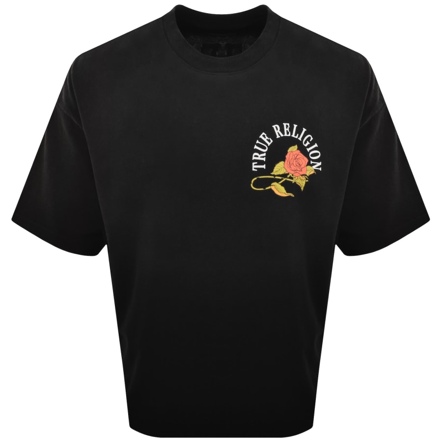 Image number 2 for True Religion Floral Snake Oversized T Shirt Black