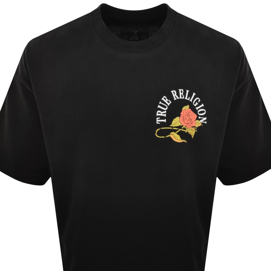 Image number 3 for True Religion Floral Snake Oversized T Shirt Black