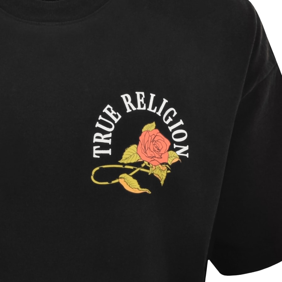 Image number 4 for True Religion Floral Snake Oversized T Shirt Black