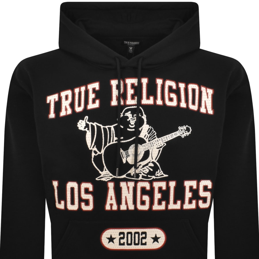 Image number 2 for True Religion Mesh Print Hoodie Black