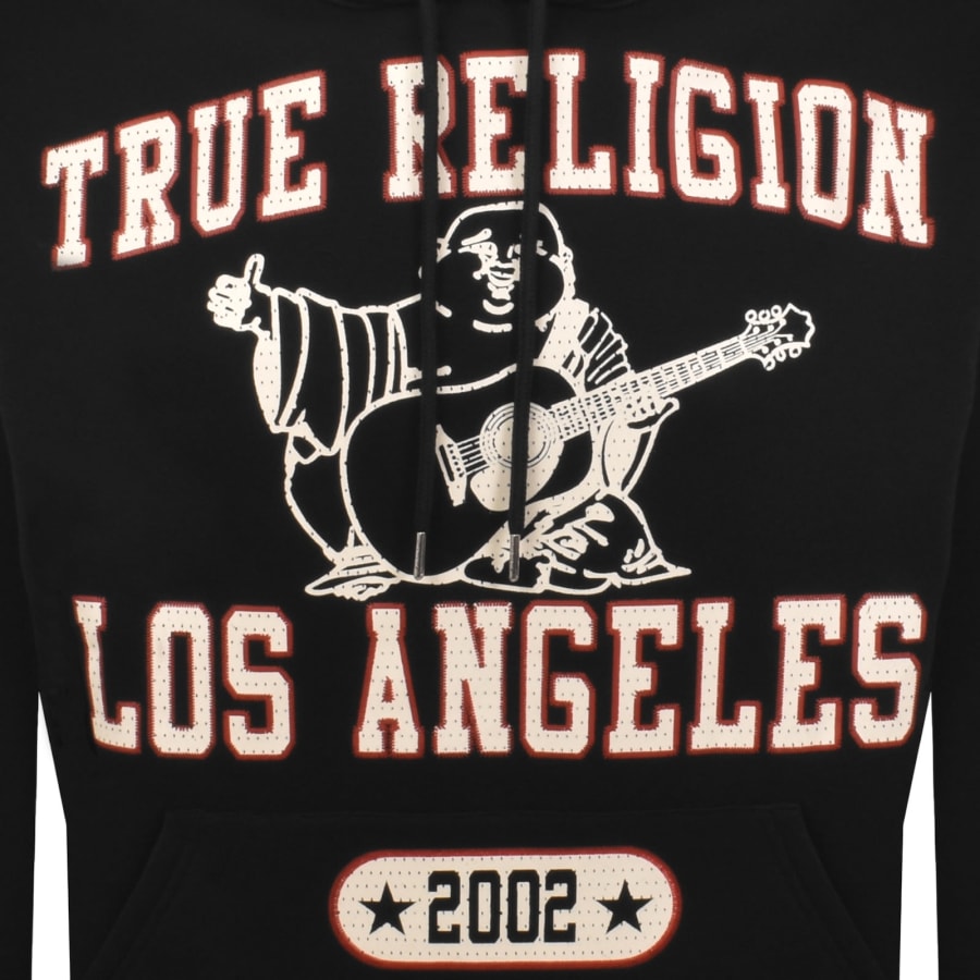 Image number 3 for True Religion Mesh Print Hoodie Black