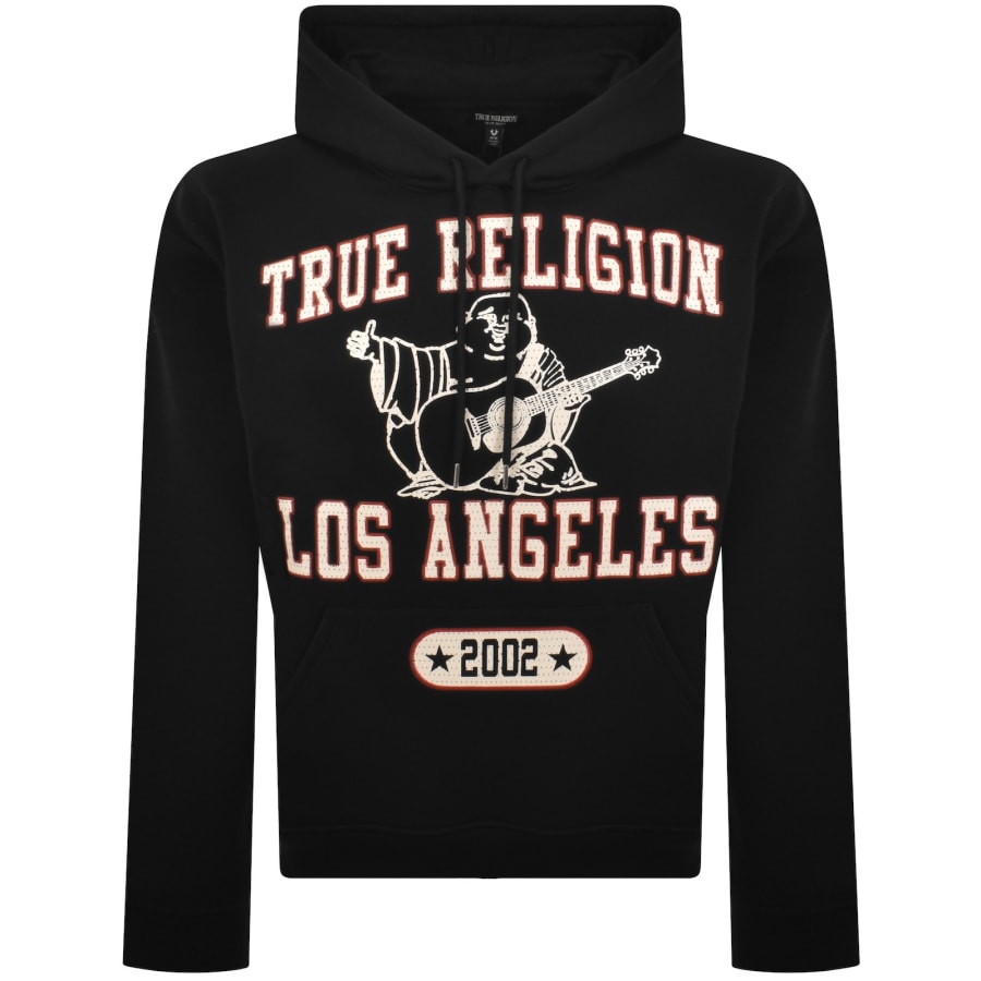 Image number 1 for True Religion Mesh Print Hoodie Black