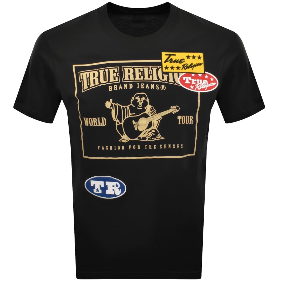 Image number 1 for True Religion Logo Patch T Shirt Black