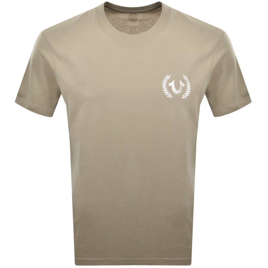Image number 2 for True Religion Multi Overlap T Shirt Beige