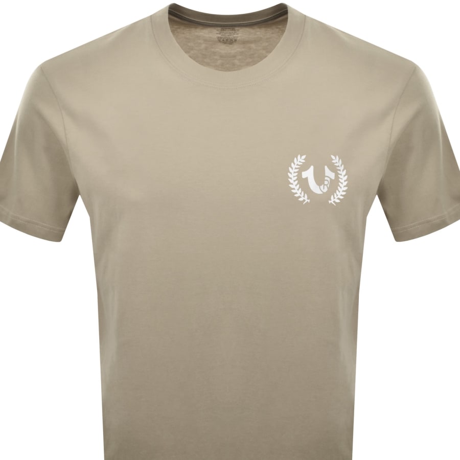 Image number 3 for True Religion Multi Overlap T Shirt Beige