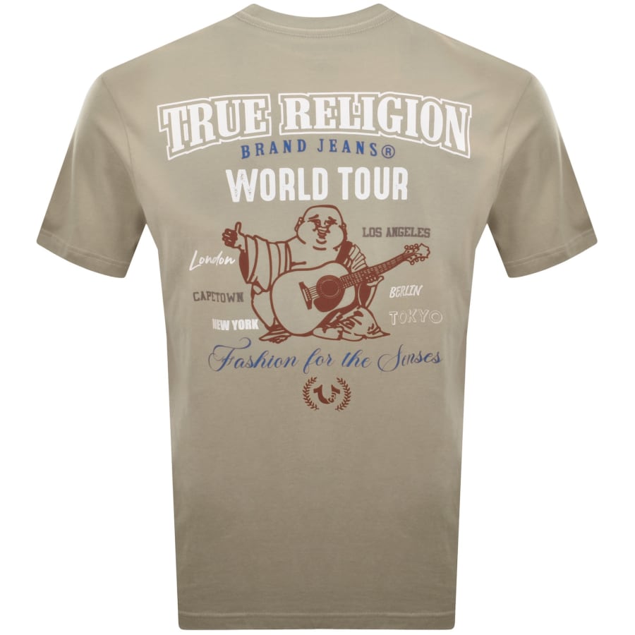 Image number 5 for True Religion Multi Overlap T Shirt Beige