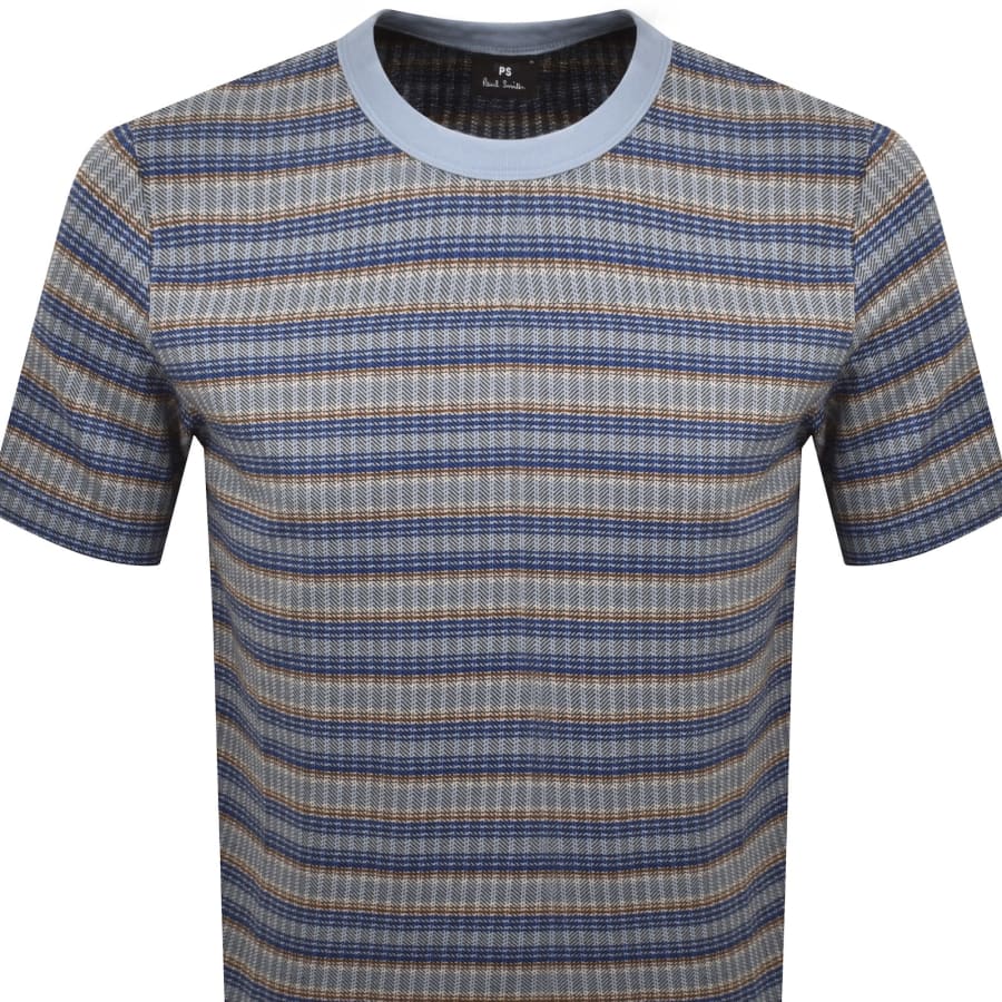 Image number 2 for Paul Smith Striped Regular Fit T Shirt Blue