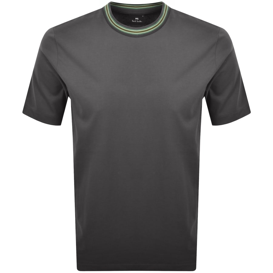 Image number 1 for Paul Smith Striped Regular Fit T Shirt Grey